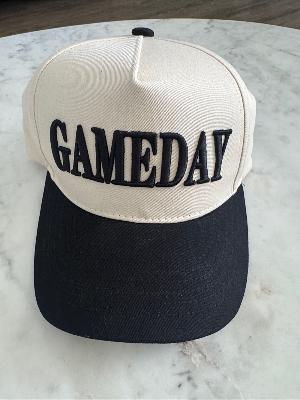 GAMEDAY Two-Tone Cream and Black Baseball Cap